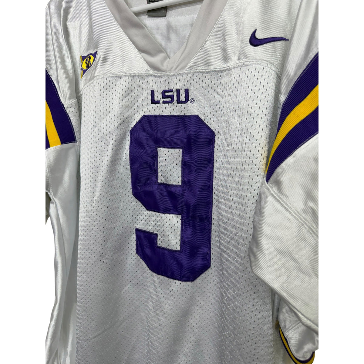 Nike LSU Tigers #9 Jefferson Jersey XXL White Purple Football Team Edition