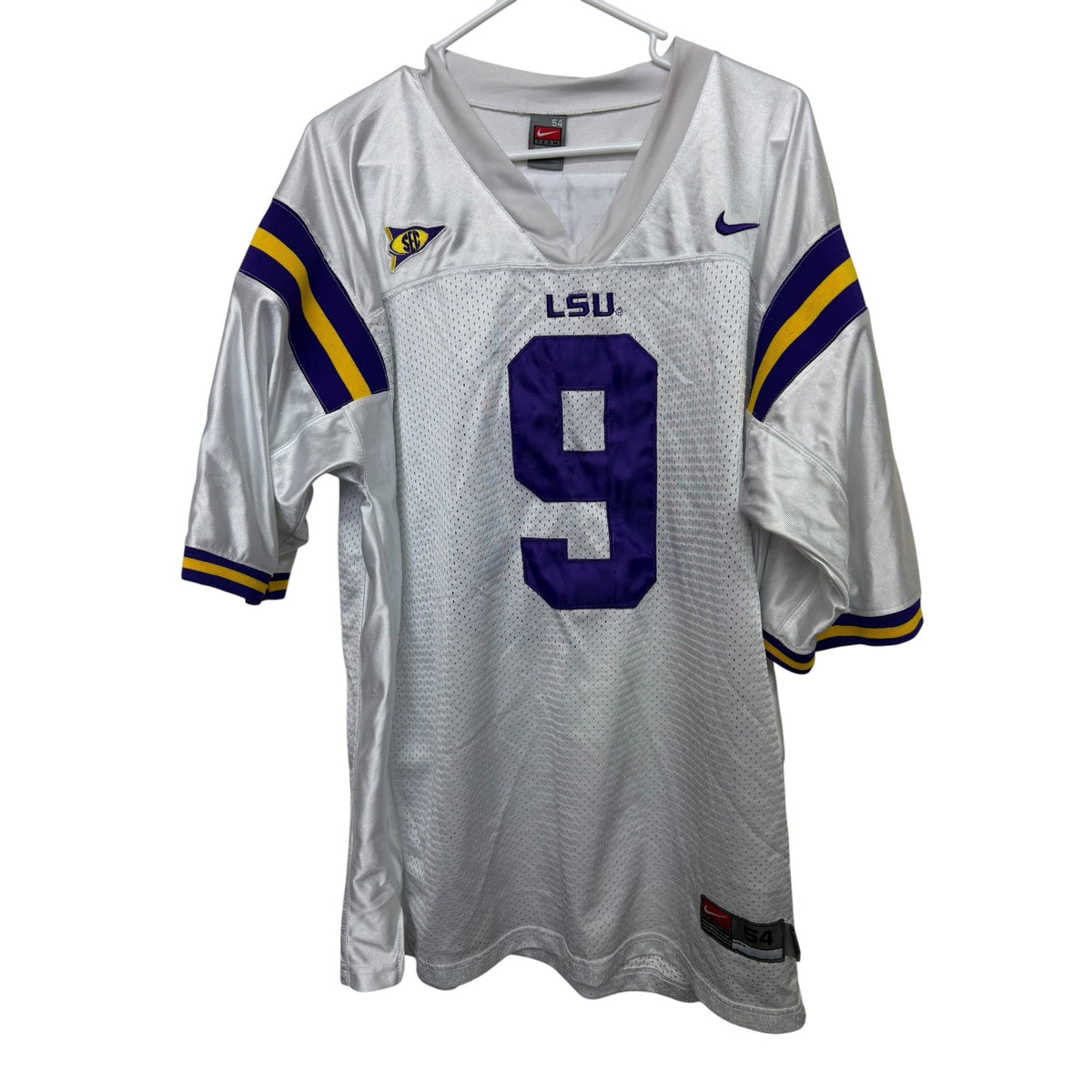 Nike LSU Tigers #9 Jefferson Jersey XXL White Purple Football Team Edition