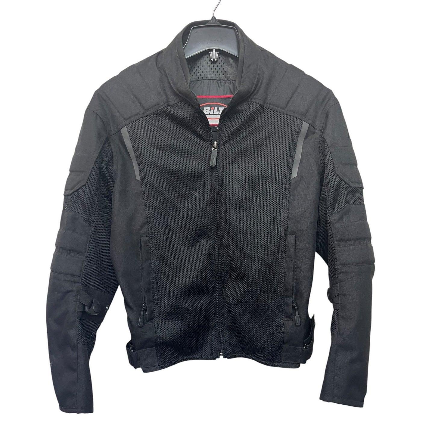 Bilt SZ S Black Mesh Armored Motorcycle Jacket Adjustable Fit Reflective Accents
