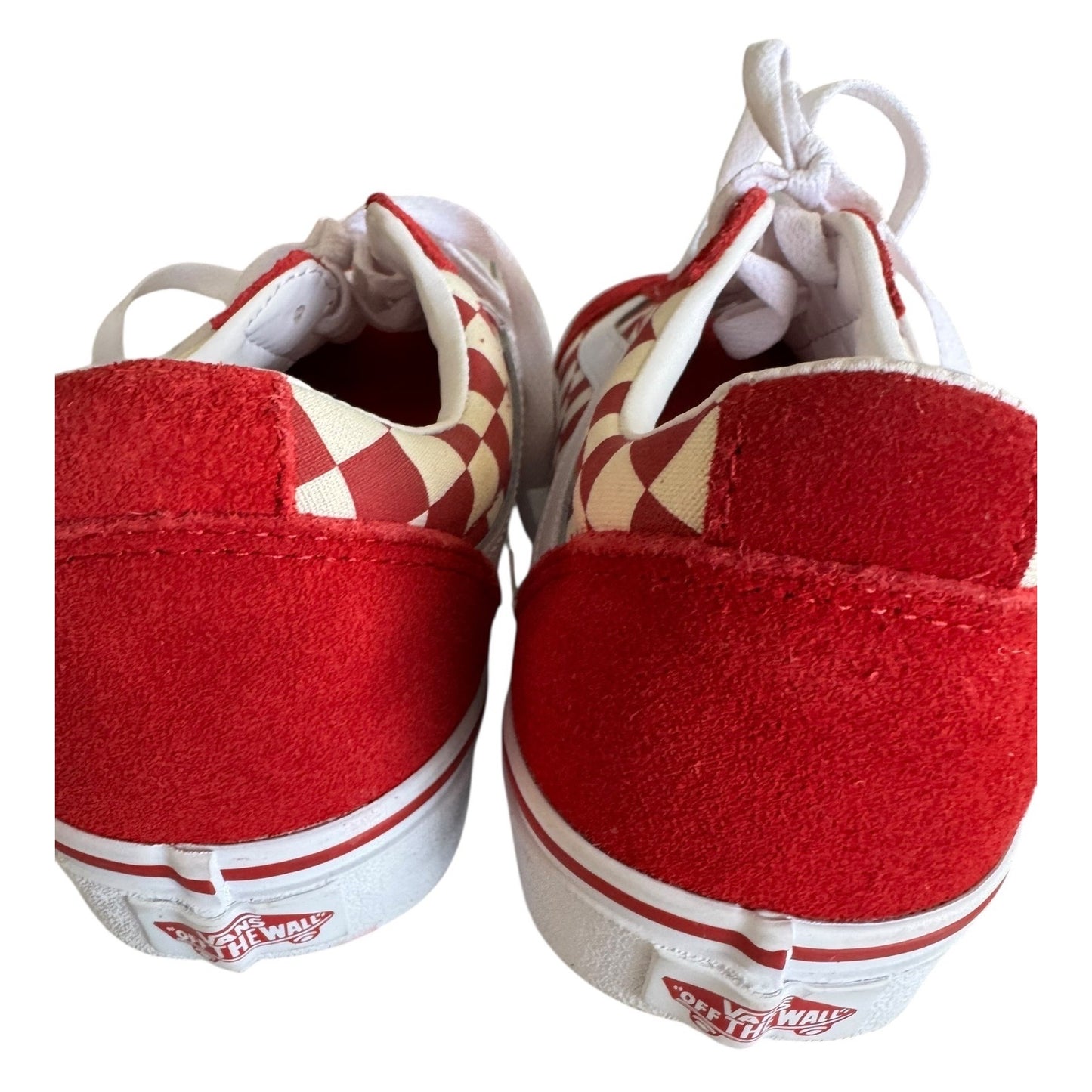 Vans Womens Red & White Checkered Sneakers Size 9