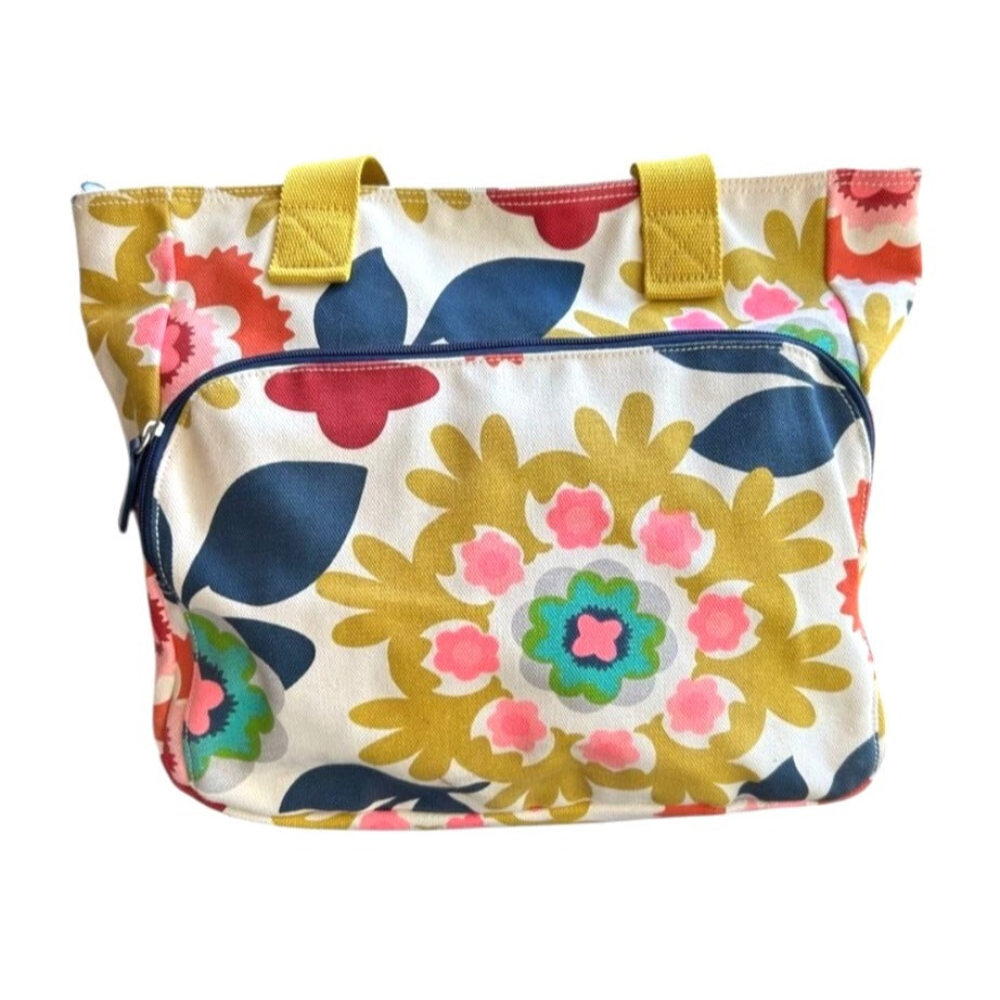 French Bull Colorful Yoga Floral Canvas Tote Gym Bag