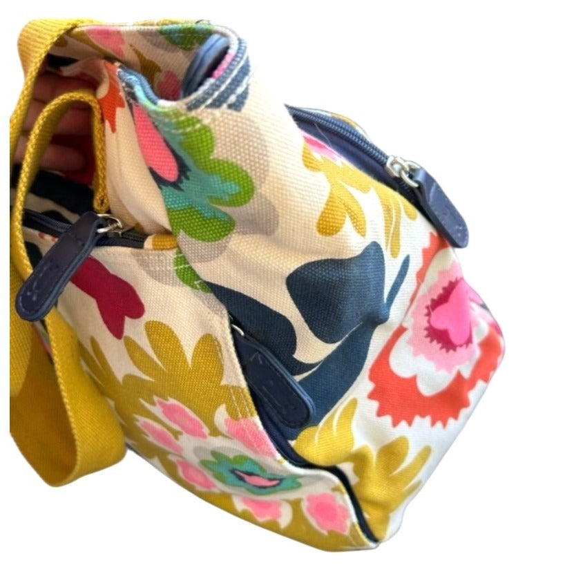 French Bull Colorful Yoga Floral Canvas Tote Gym Bag