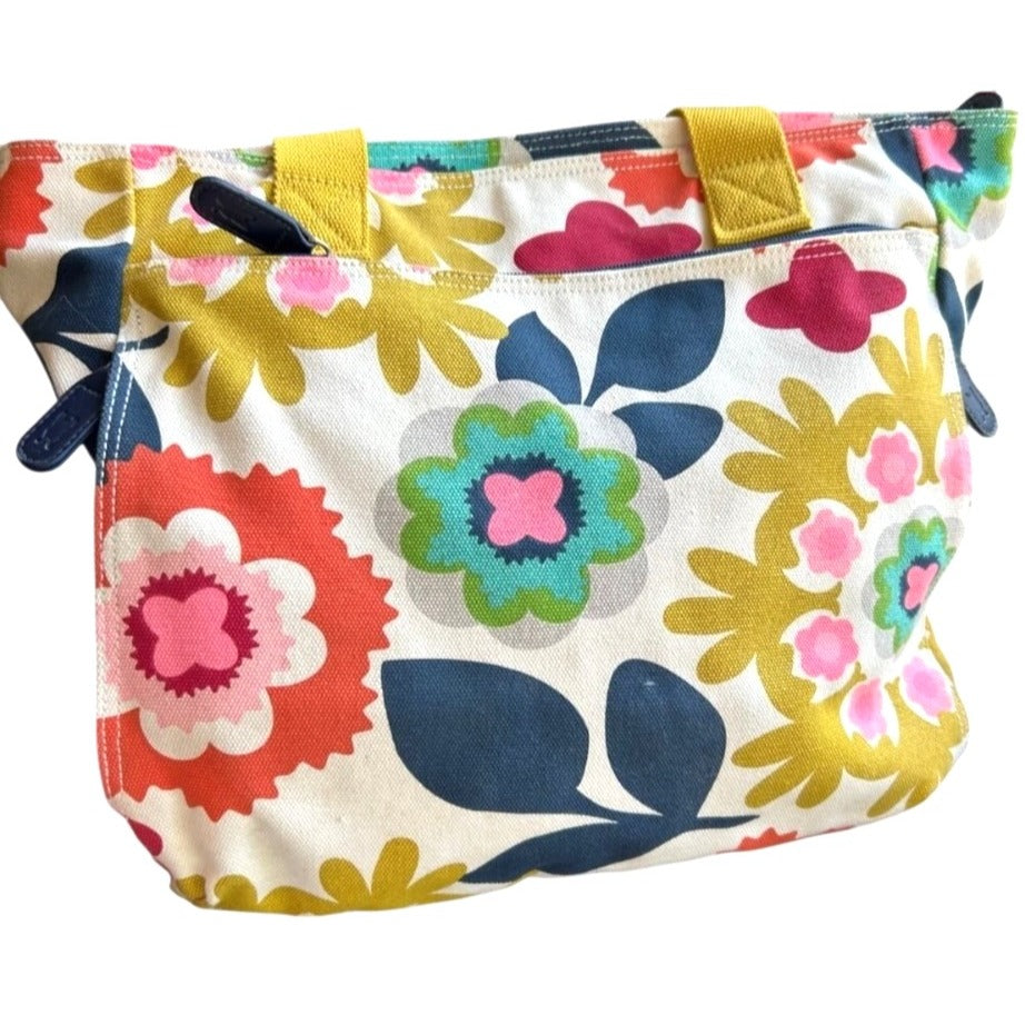 French Bull Colorful Yoga Floral Canvas Tote Gym Bag