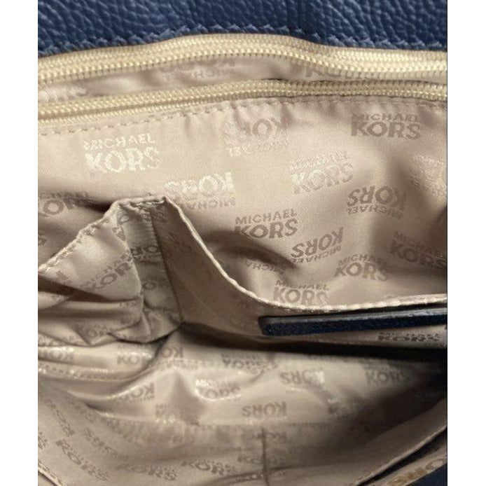 Michael Kors Karson Navy Blue Pebbled Leather Purse