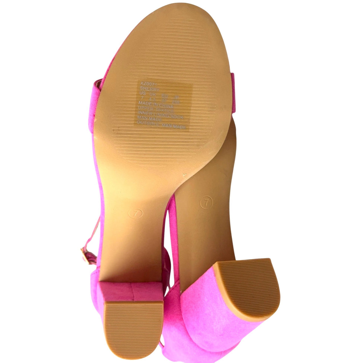 Pizz Annu Pink Block Heel Sandals Women's Size 7 NWB