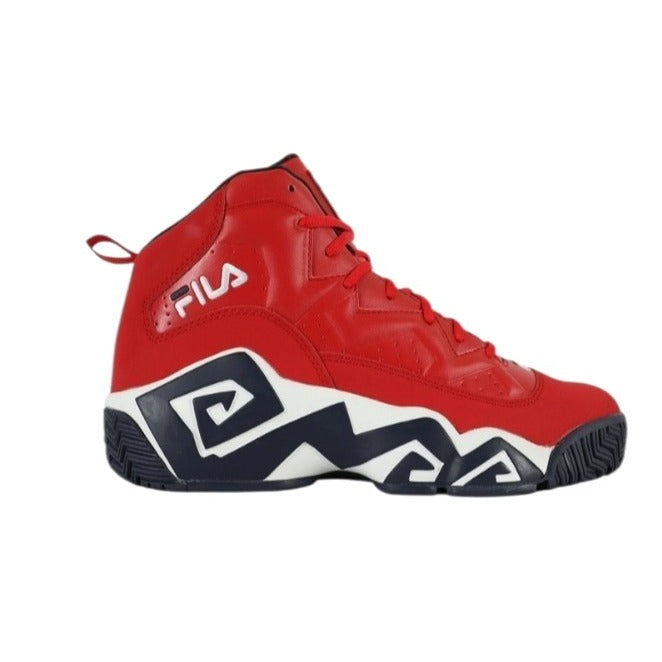 Fila MB Boy's Red & Navy Retro High-Top Basketball Shoes Sz 5.5