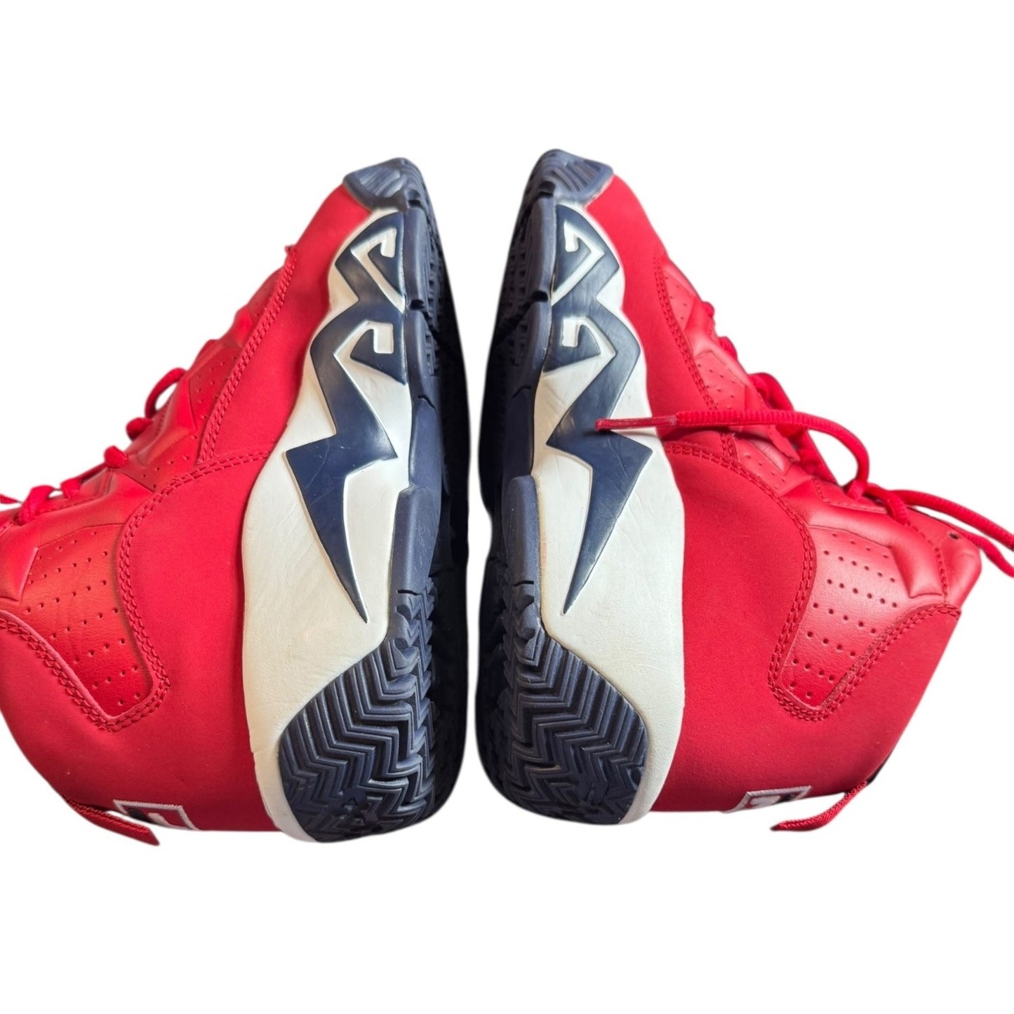 Fila MB Boy's Red & Navy Retro High-Top Basketball Shoes Sz 5.5