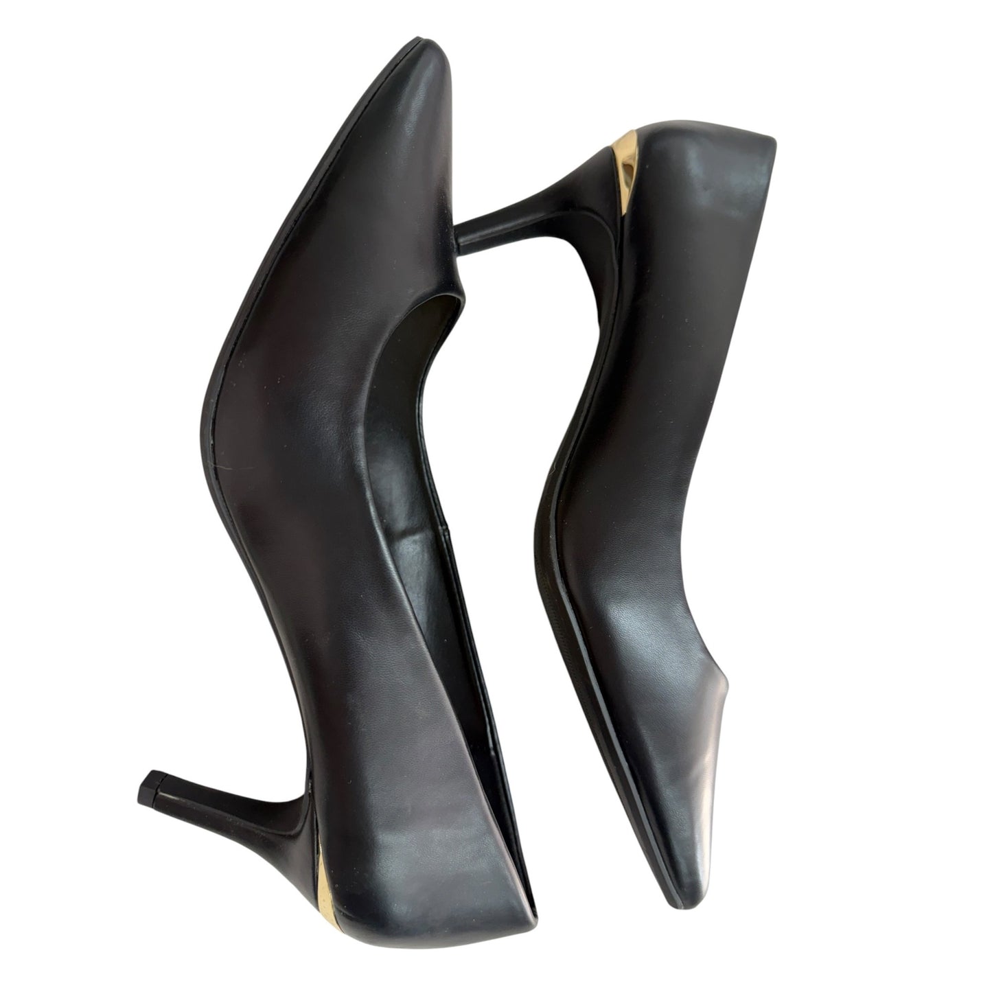 Liz Claiborne Black Pointed Toe Heels Comfort Foam Womens Size 11W Synthetic Upper Classic Design