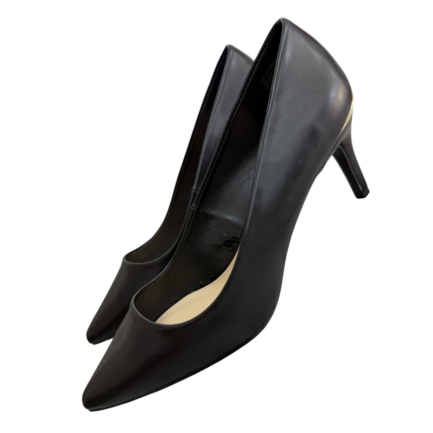 Liz Claiborne Black Pointed Toe Heels Comfort Foam Womens Size 11W Synthetic Upper Classic Design
