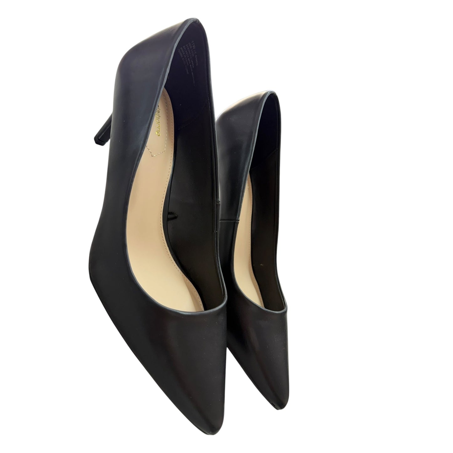 Liz Claiborne Black Pointed Toe Heels Comfort Foam Womens Size 11W Synthetic Upper Classic Design