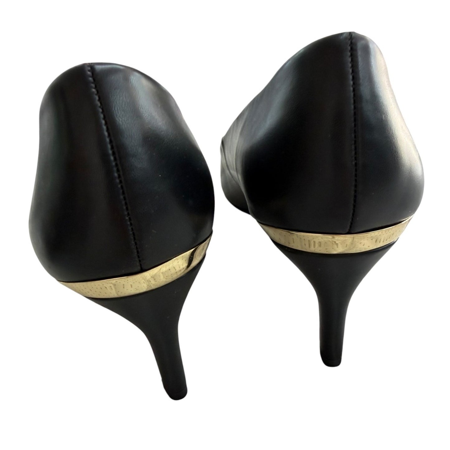 Liz Claiborne Black Pointed Toe Heels Comfort Foam Womens Size 11W Synthetic Upper Classic Design