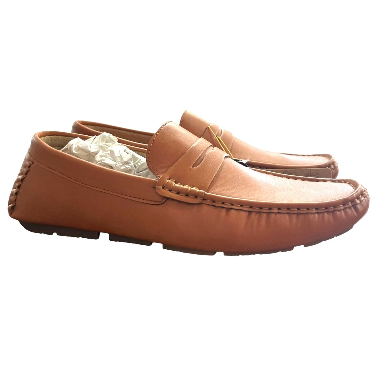Jonsen Men's Tan Leather Loafers Size 11.5 NWB