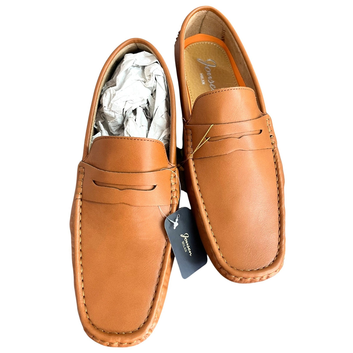 Jonsen Men's Tan Leather Loafers Size 11.5 NWB