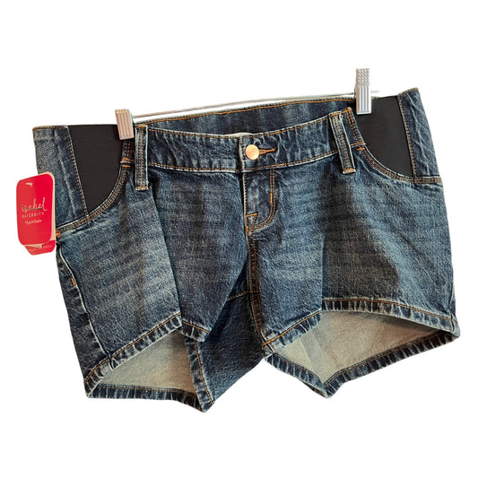 Isabel Maternity Medium Wash Denim Maternity Shorts With Elastic Side Panels Size 2