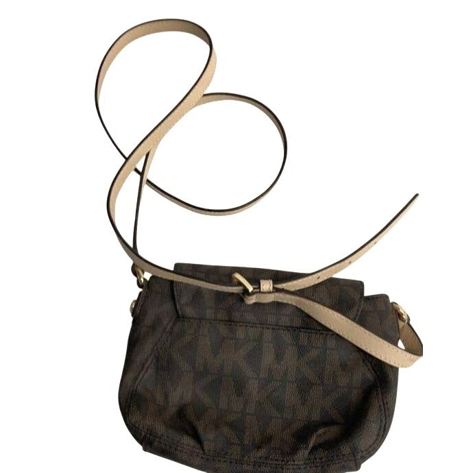 Michael Kors Brown Jet Set Crossbody Bag With Flap Closure