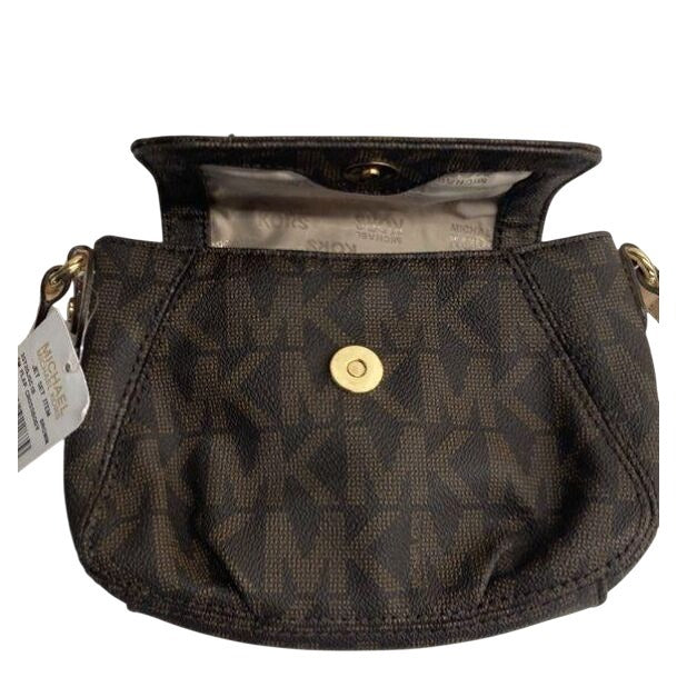 Michael Kors Brown Jet Set Crossbody Bag With Flap Closure