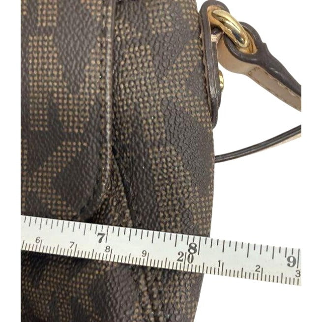 Michael Kors Brown Jet Set Crossbody Bag With Flap Closure