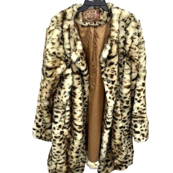 Southern Fried Chics Faux Fur Leopard Print Coat 3XL