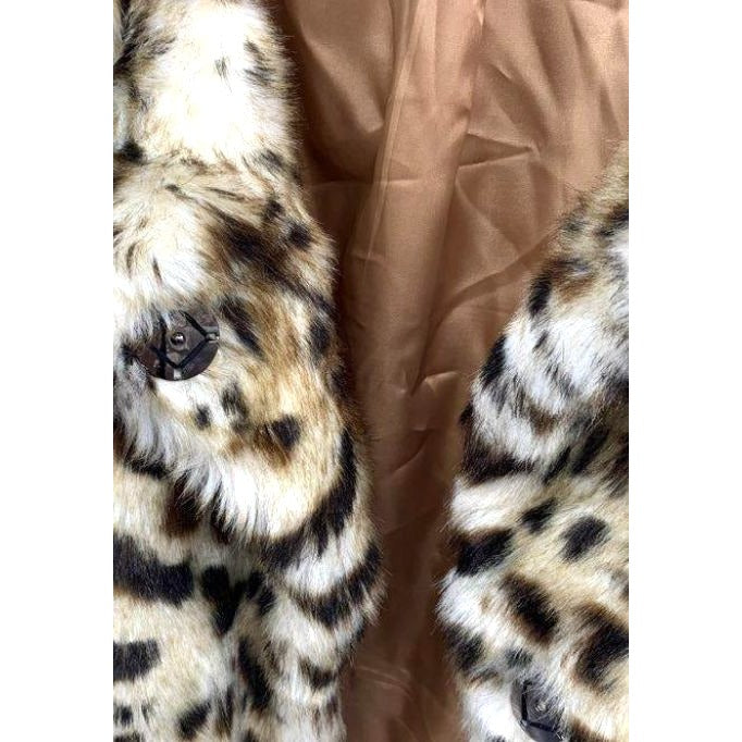 Southern Fried Chics Faux Fur Leopard Print Coat 3XL