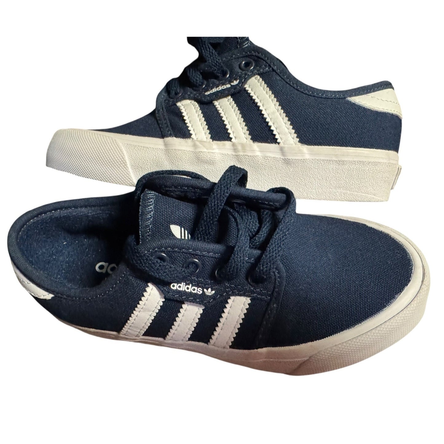 Adidas Navy/White Canvas Low-Top Sneakers Children Size 12K