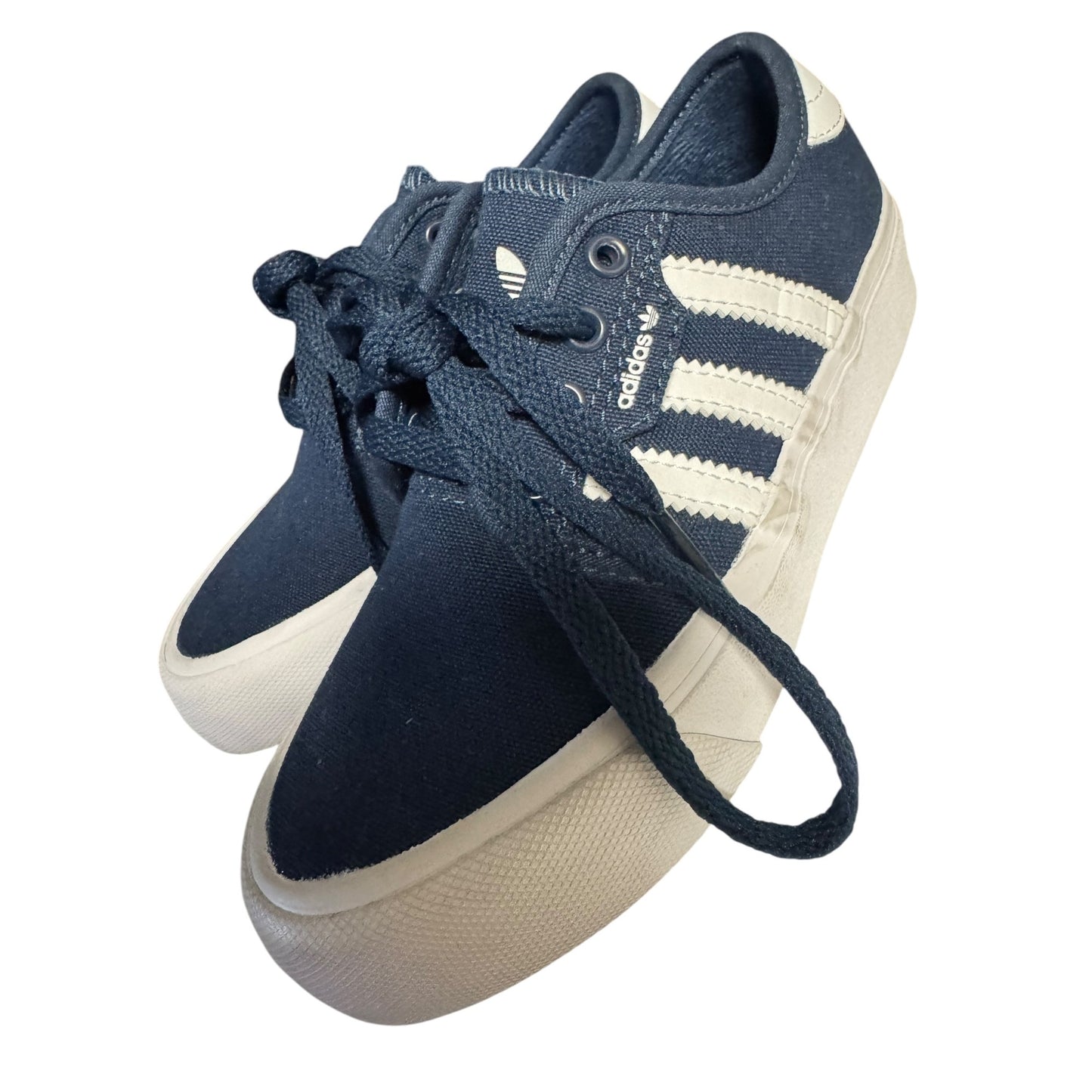 Adidas Navy/White Canvas Low-Top Sneakers Children Size 12K
