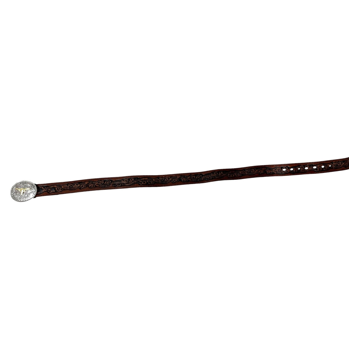 Texas Longhorn Leather Belt Size M 26-28