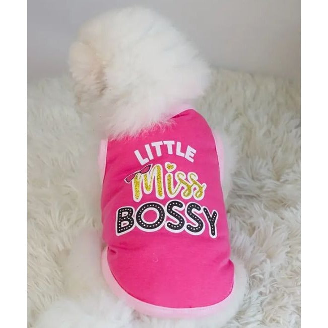 Little Miss Bossy Dog Cat Pet Small Pink Shirt NWOT