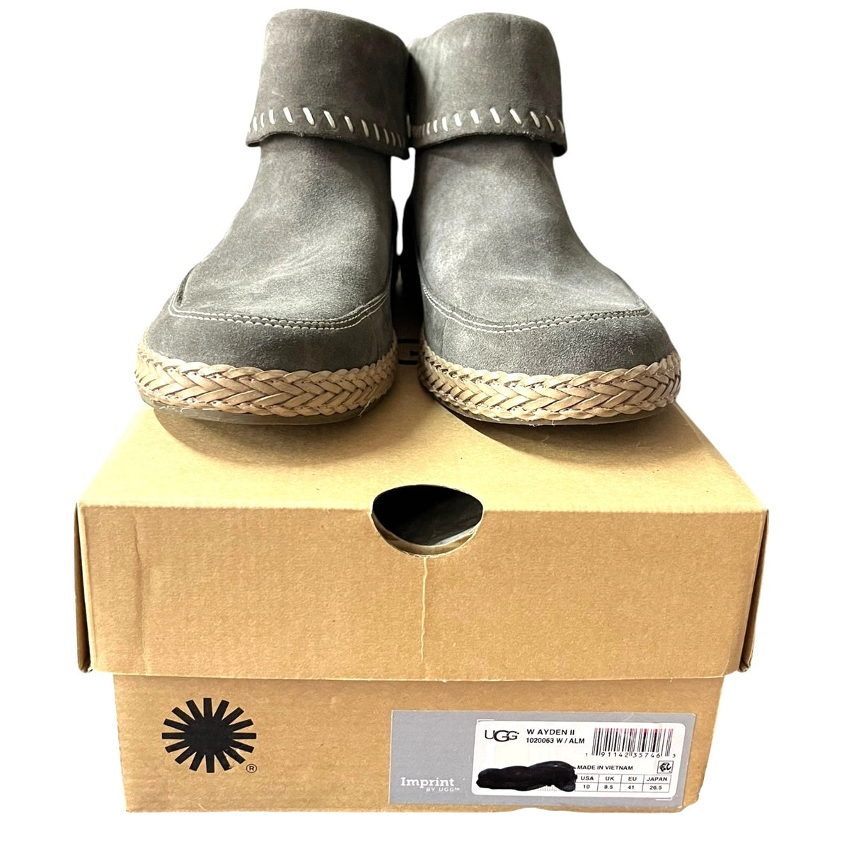 UGG Grey Suede Varney Slate New With Box Sz 10