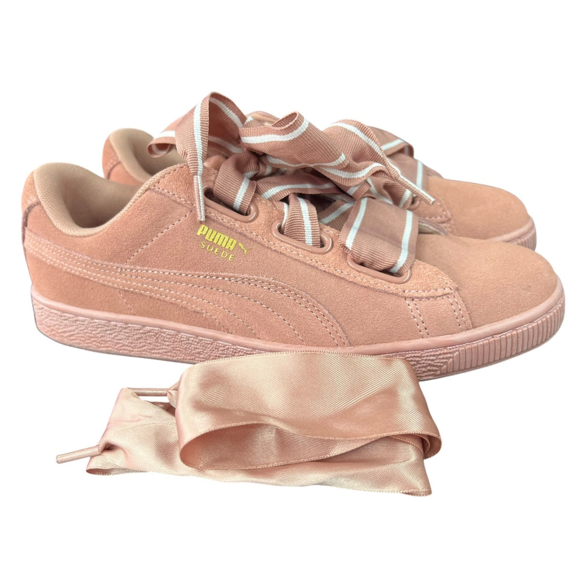 Puma Suede Heart Satin II Sneakers Pink Women's Size 10 NWOB