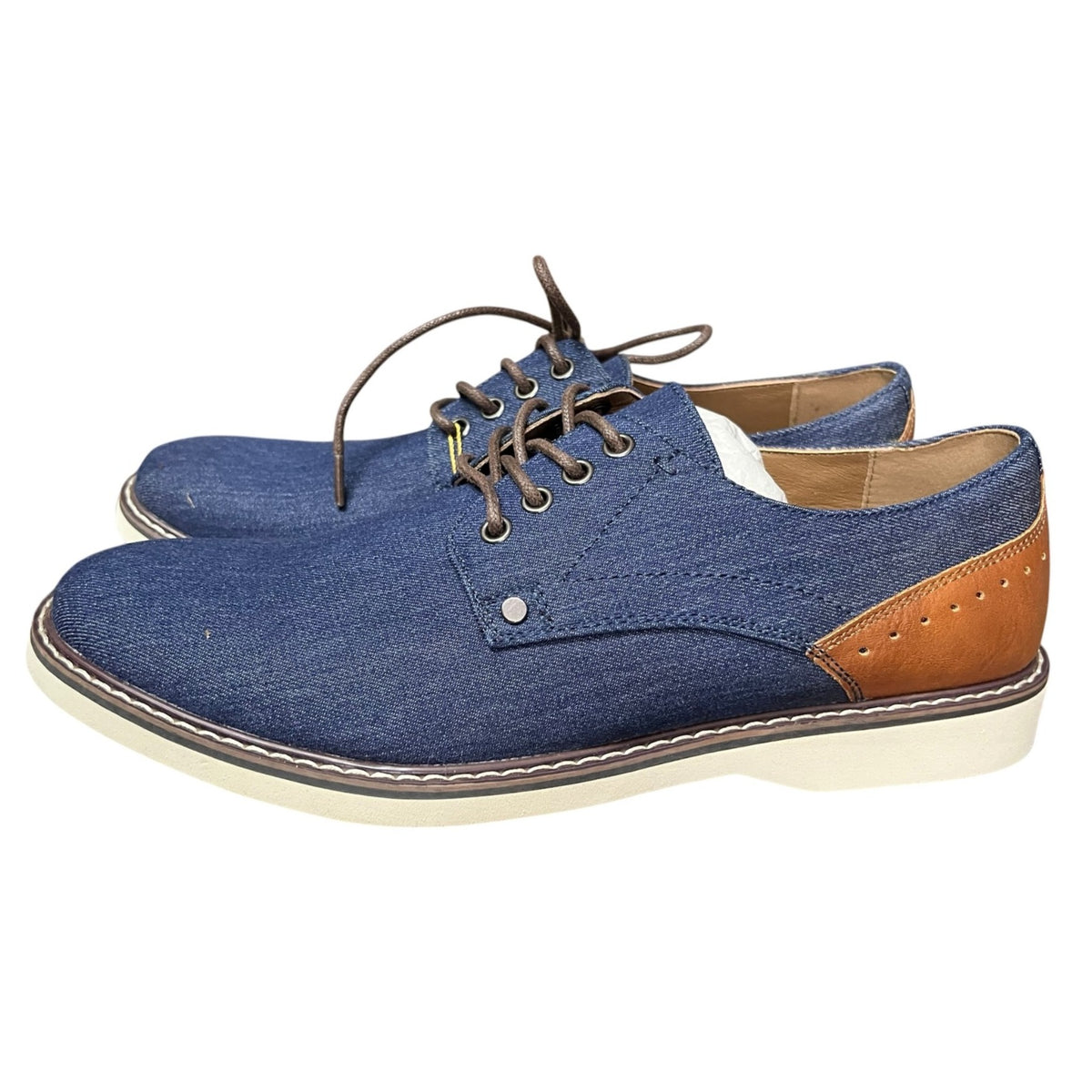 J. Ferrar Mens Navy Lace-Up Oxford Shoes Size 8.5 NWB