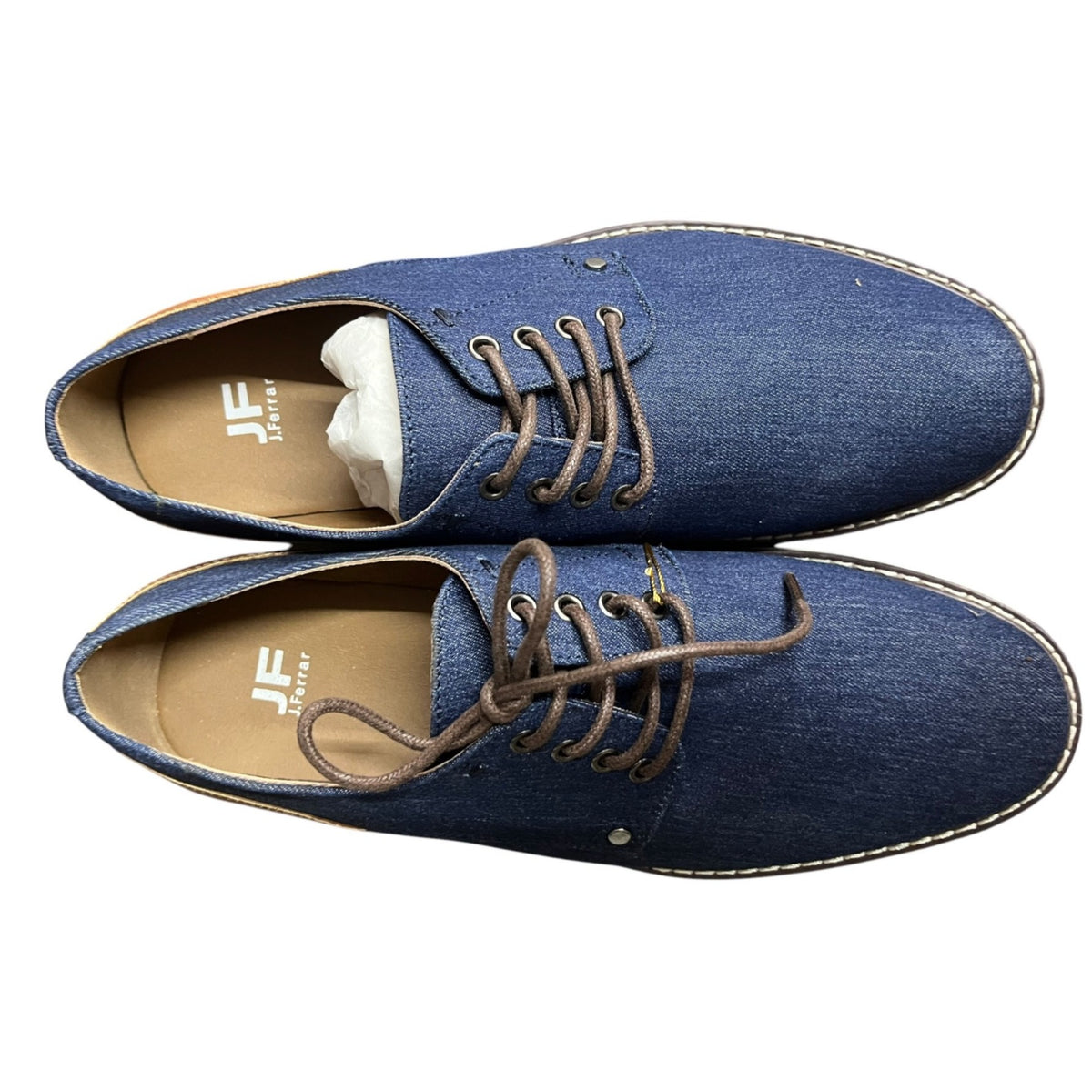 J. Ferrar Mens Navy Lace-Up Oxford Shoes Size 8.5 NWB