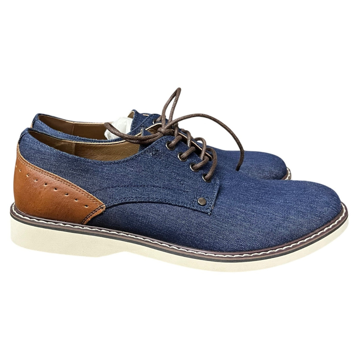 J. Ferrar Mens Navy Lace-Up Oxford Shoes Size 8.5 NWB