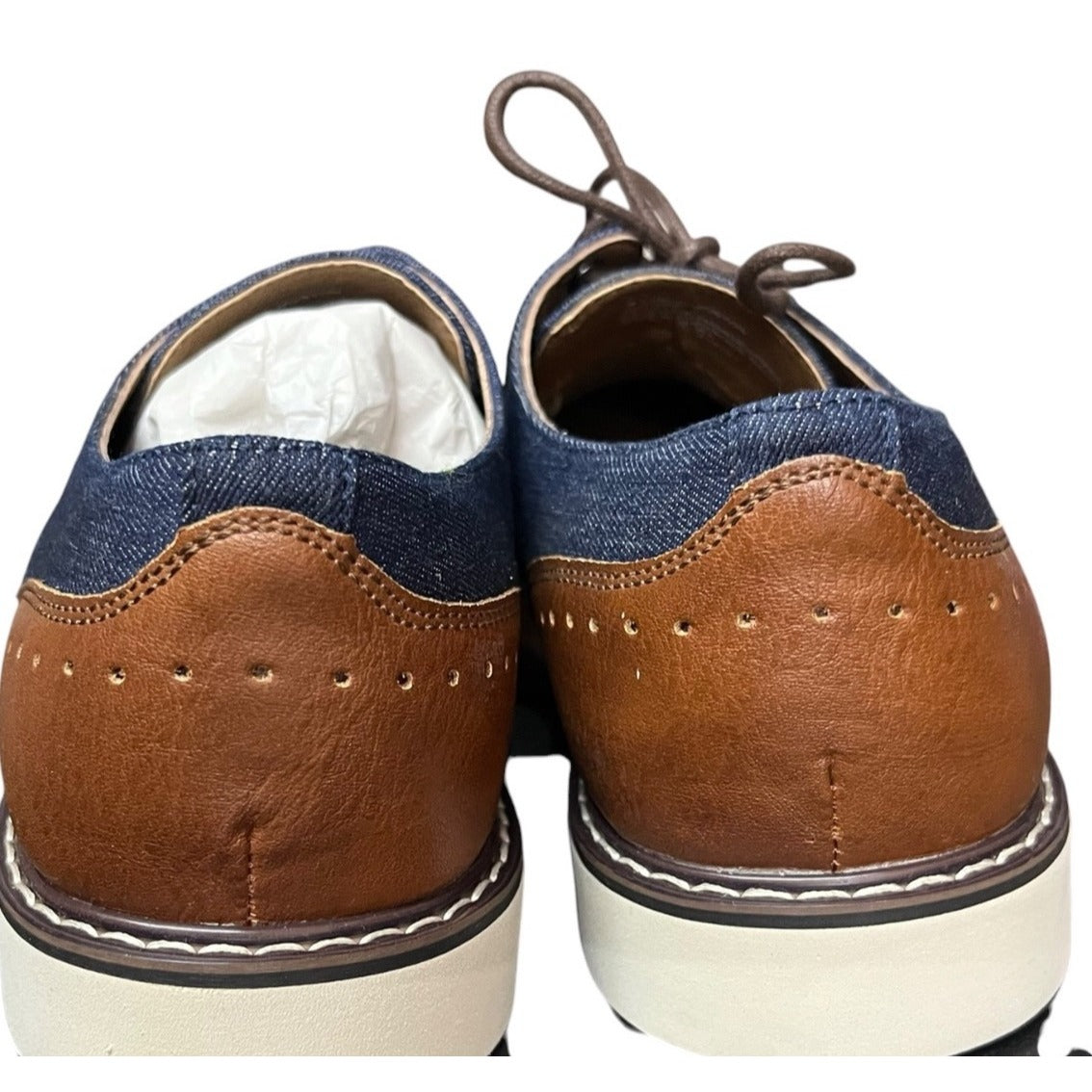 J. Ferrar Mens Navy Lace-Up Oxford Shoes Size 8.5 NWB