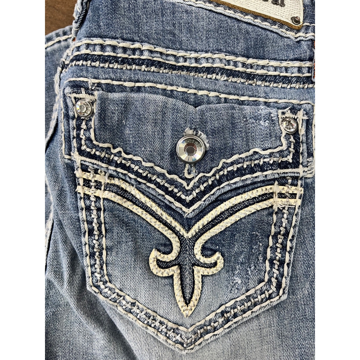 Rock Revival Women's Distressed Donna Bootcut Jeans Size 29