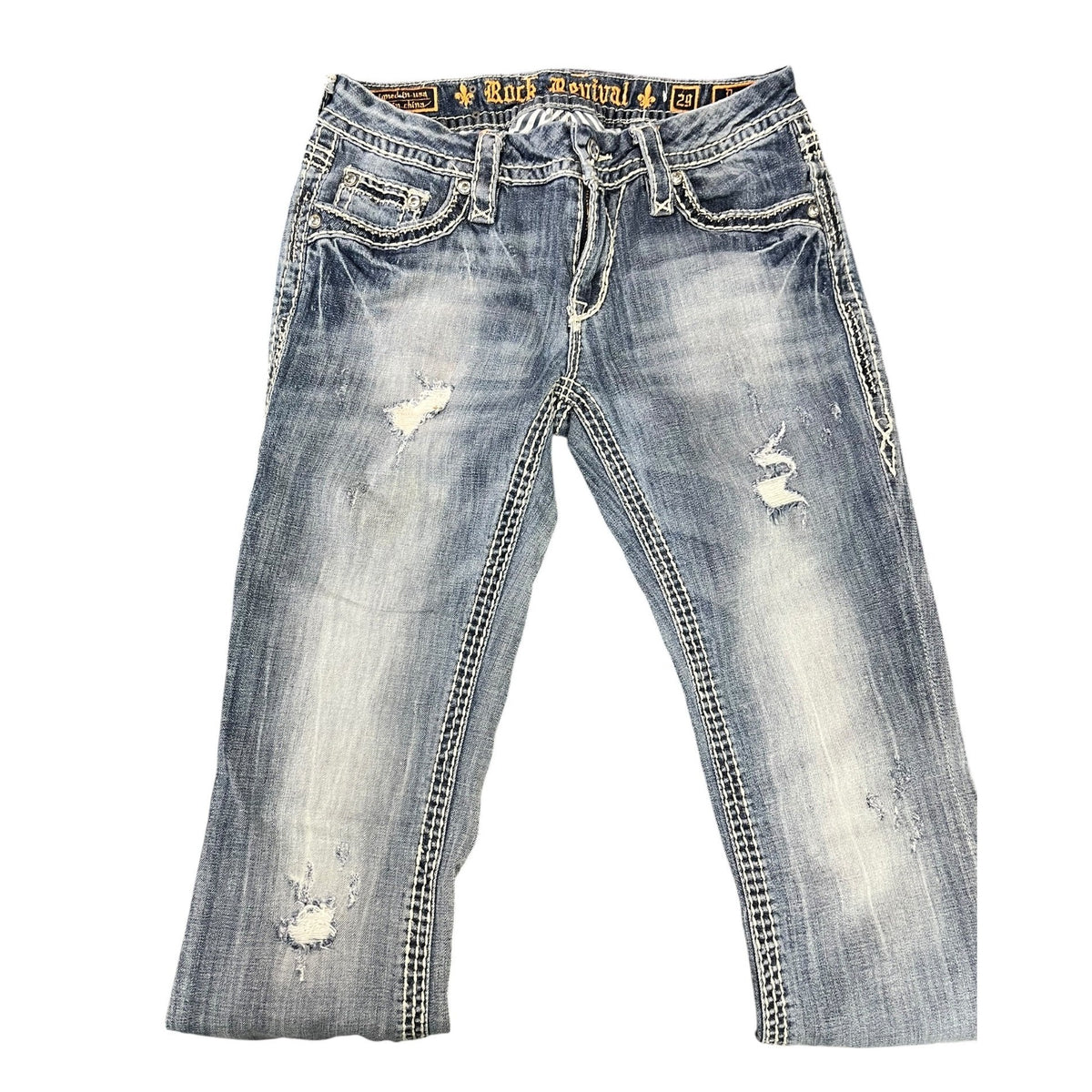 Rock Revival Women's Distressed Donna Bootcut Jeans Size 29