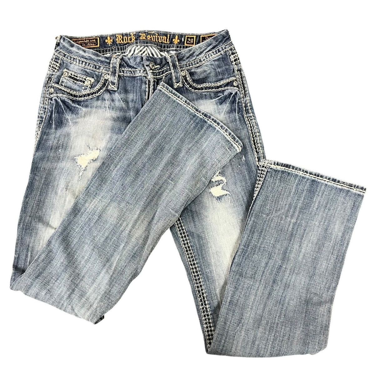 Rock Revival Women's Distressed Donna Bootcut Jeans Size 29