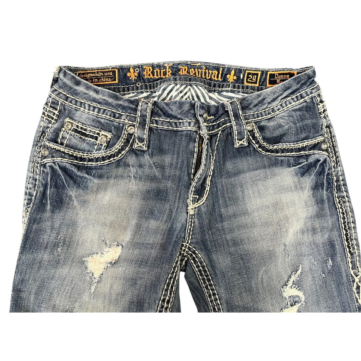 Rock Revival Women's Distressed Donna Bootcut Jeans Size 29