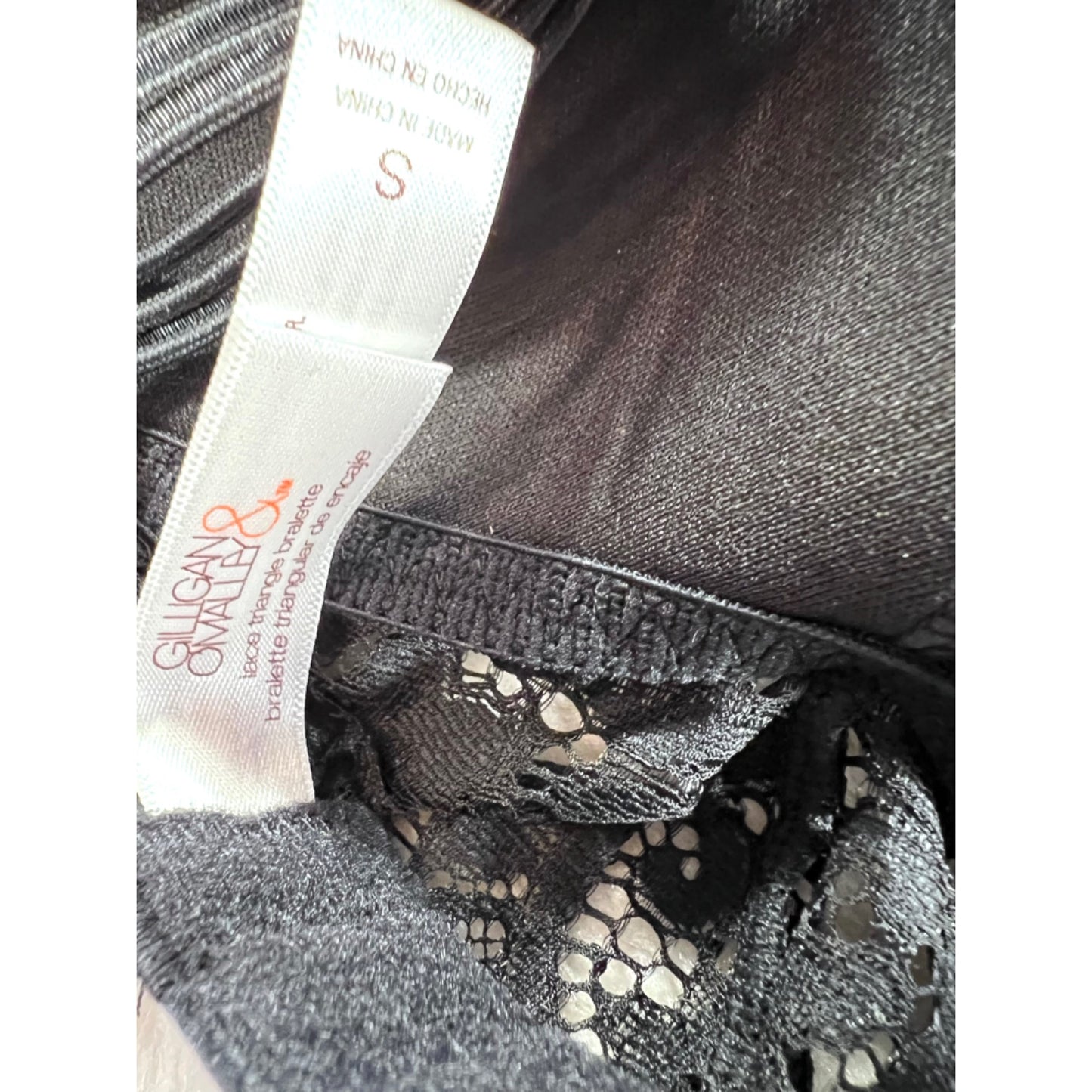Black SZ Small Gilligan and O'Malley Bralette NWT