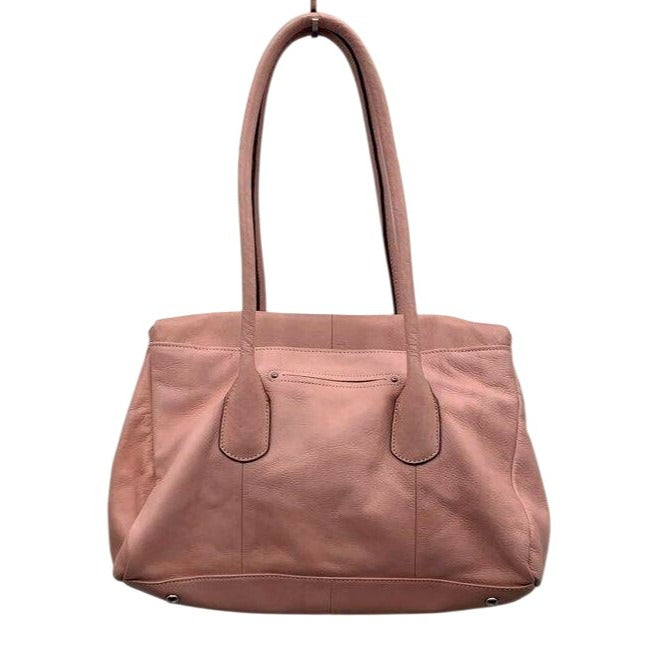 B. Makowsky Pink Leather Shoulder Bag With Animal Print Lining