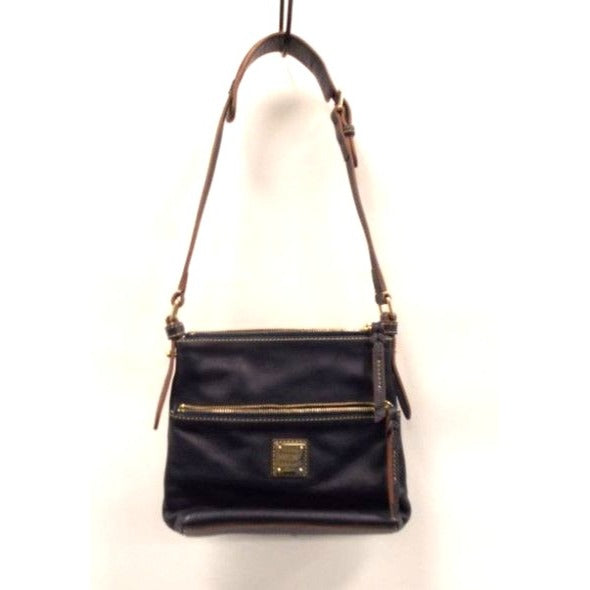 Dooney and Bourke Pebble Grain Square Leather Crossbody Bag Purse Midnight Blue
