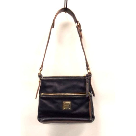 Dooney and Bourke Pebble Grain Square Leather Crossbody Bag Purse Midnight Blue