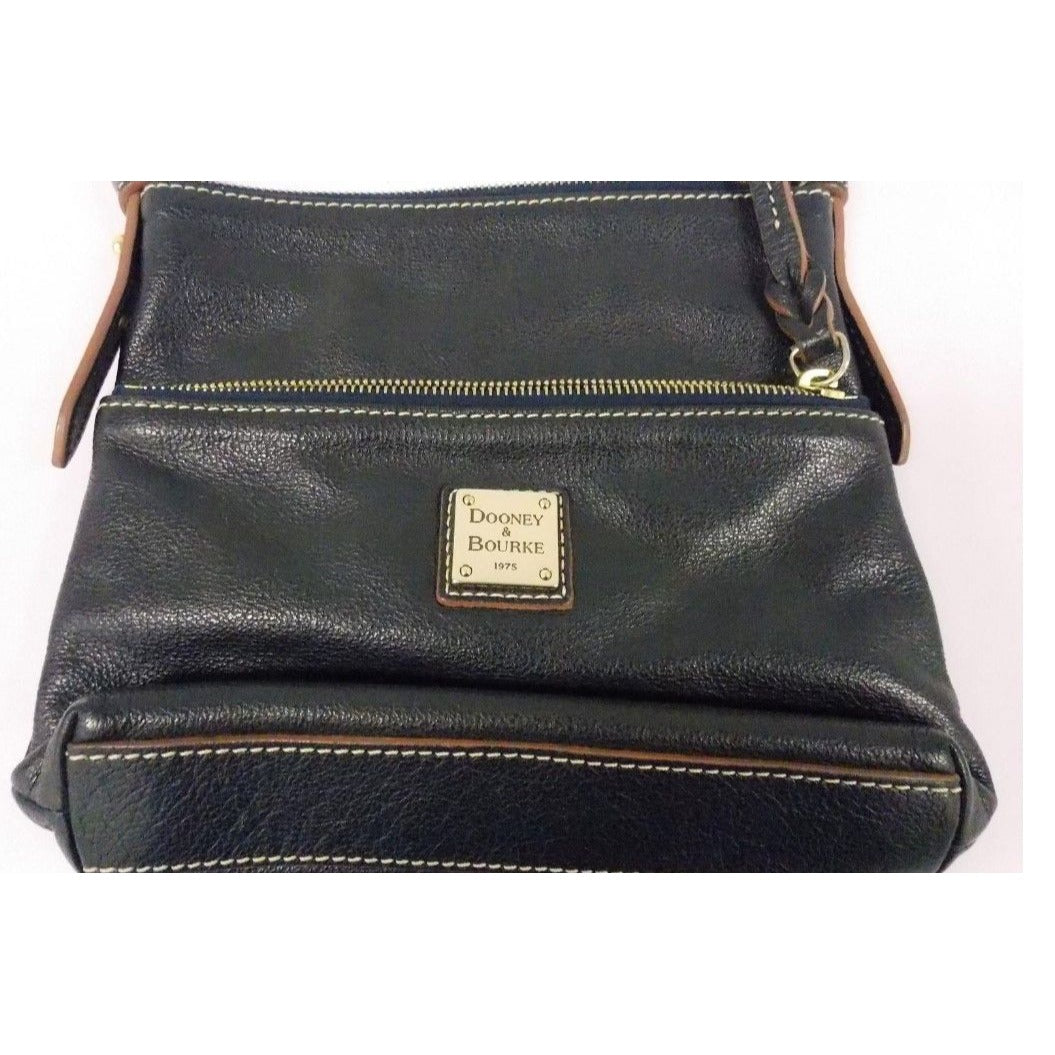 Dooney and Bourke Pebble Grain Square Leather Crossbody Bag Purse Midnight Blue
