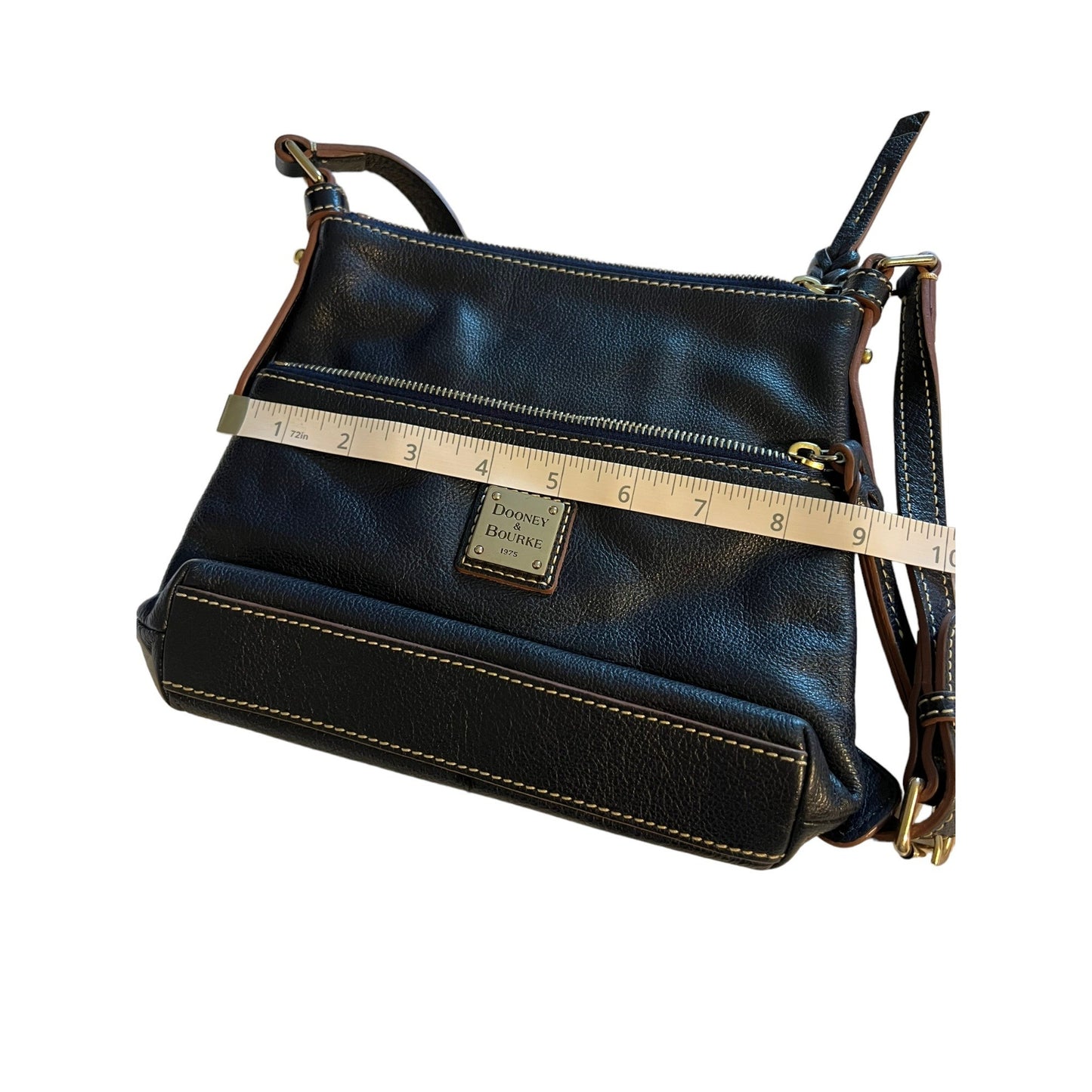Dooney and Bourke Pebble Grain Square Leather Crossbody Bag Purse Midnight Blue