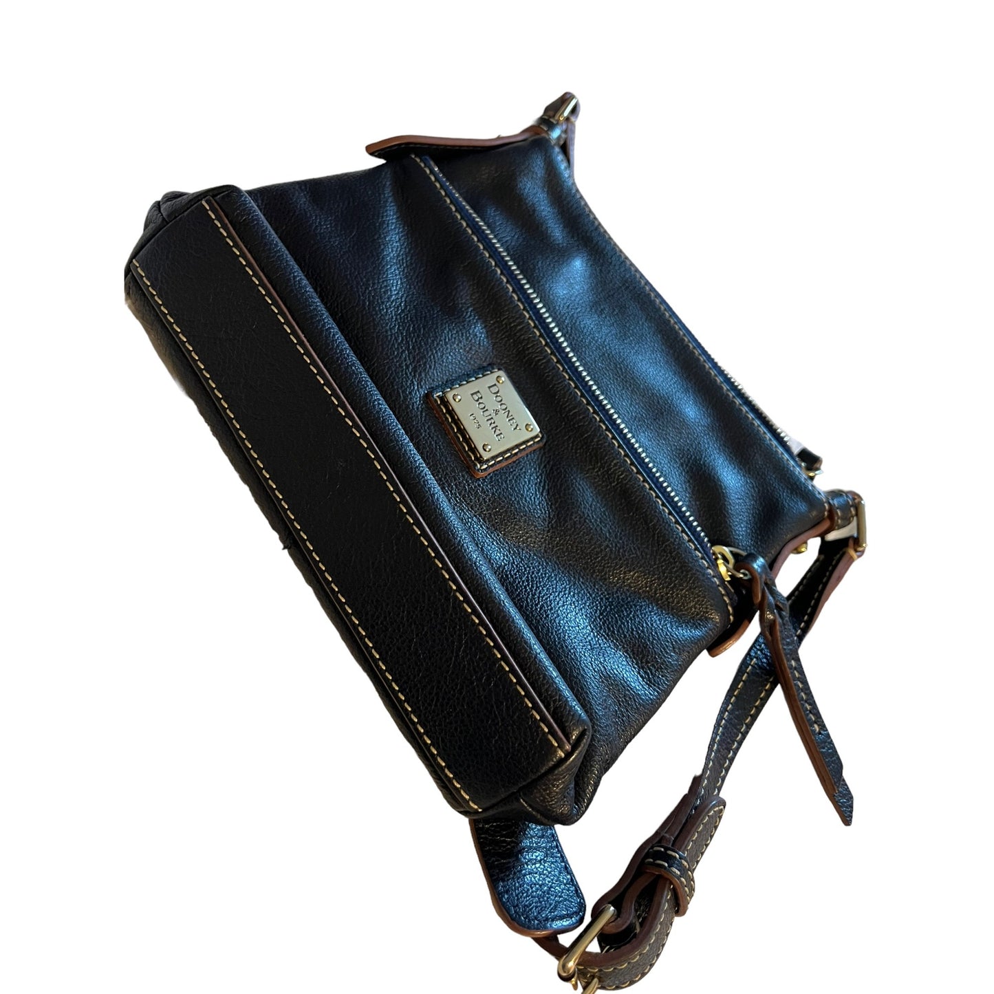 Dooney and Bourke Pebble Grain Square Leather Crossbody Bag Purse Midnight Blue
