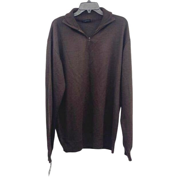 Real Essentials Dark Brown Men's 1/4 Zip Sweater NWT Size 3XL