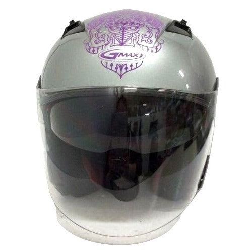GMAX OF-77 OPEN-FACE ETERNAL MOTORCYCLE HELMET SILVER/VIOLET S
