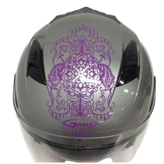 GMAX OF-77 OPEN-FACE ETERNAL MOTORCYCLE HELMET SILVER/VIOLET S