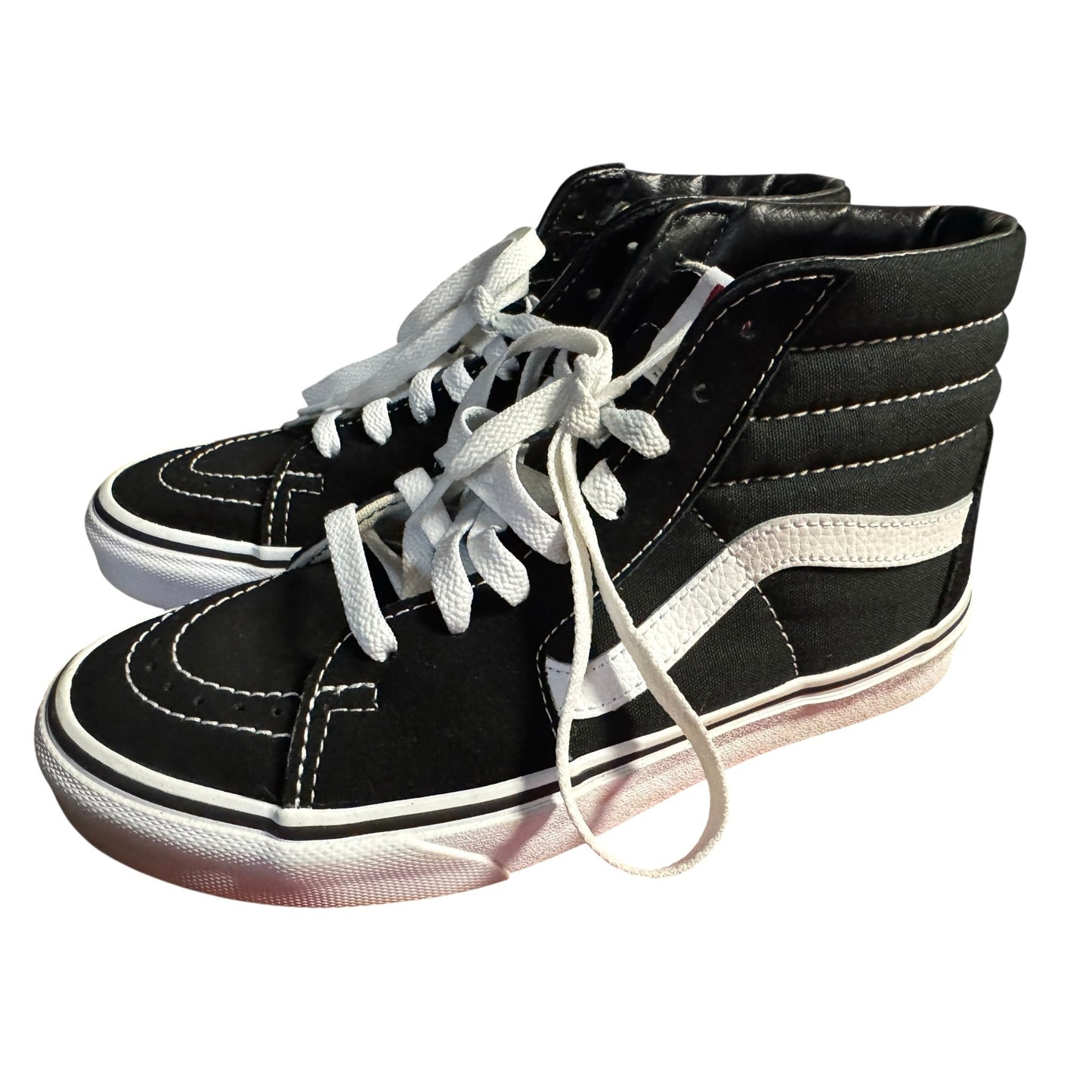 Vans Sk8-Hi Black & White Canvas High-Top Skate Shoes Boy's 5.5 NWB