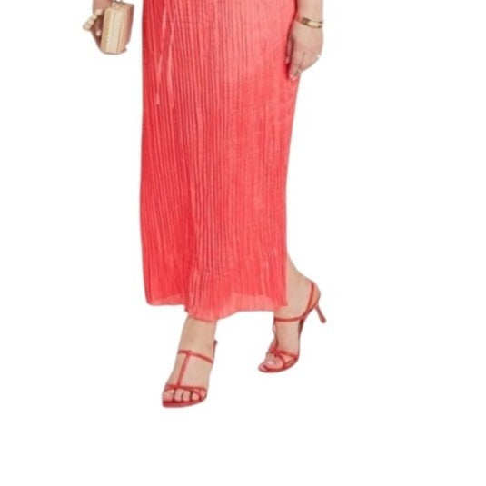 Strappy Red Heeled Sandals With Buckle Closure & Square Toe Design By A New Day Women's Size 8.5 Elegant & Comfortable