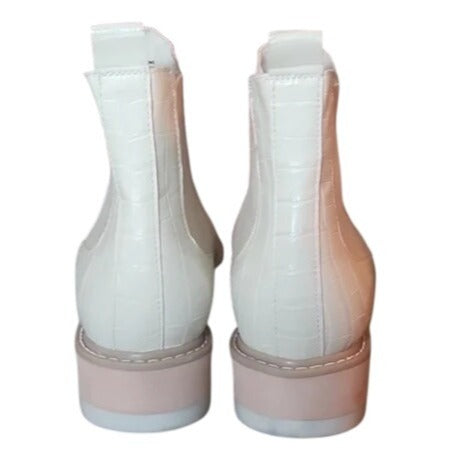 Dolce Vita Tazmin Ivory Croc Print Women's Ankle Boots Size 9.5